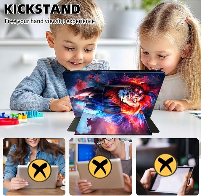 Case for Samsung Galaxy Tab A9+/A9 Plus 11 Inch 2023 Tablet Case, 360 Degree Rotating Folio Stand Smart Cover for Galaxy Tab A9+ Tablet SM-X210/X216/X218, Auto Sleep/Wake, Lion