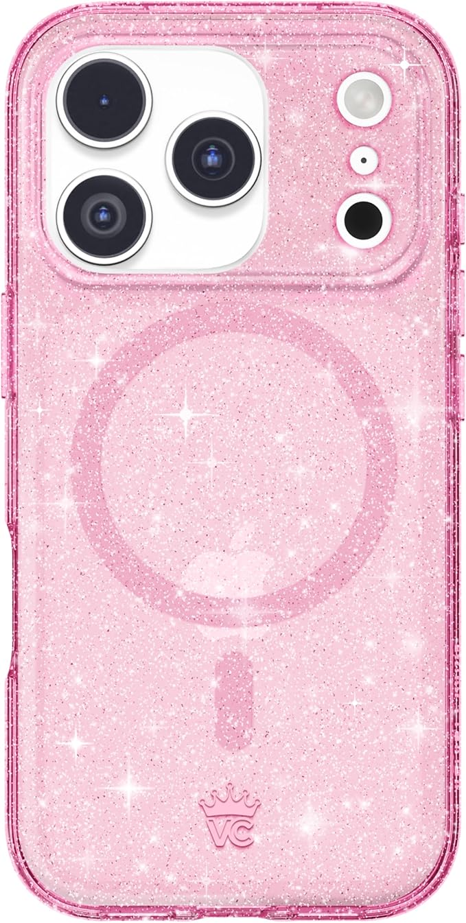 VELVET CAVIAR Case for iPhone 17 Pro | Compatible with MagSafe | 10ft Drop Tested | Protective Designer Cases | Pink Stardust Glitter