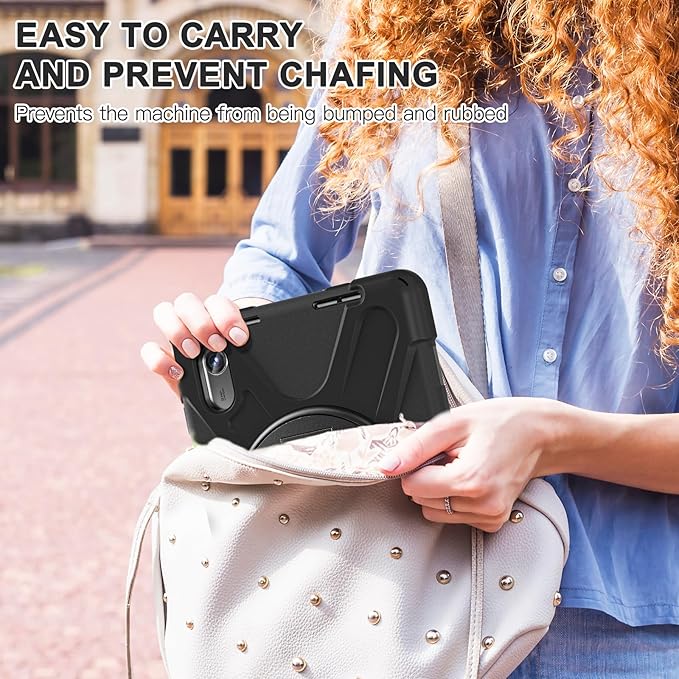 ZenRich Rugged Tablet Case for Lenovo Tab M11/K11 LTE 11" 2024 (TB-330FU/330XU), Heavy Duty Shockproof Protective Cover with Screen Protector, 360° Rotating Kickstand, Hand Strap & Shoulder Belt