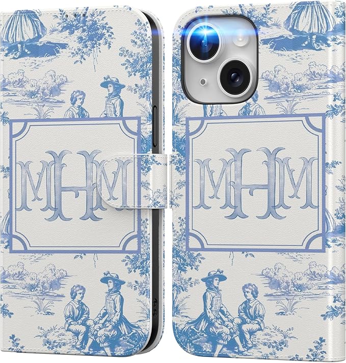 DEENAKIN for iPhone 15 Wallet Case with Card Holder + Cash Clip, RFID-Blocking, Military-Grade Drop Protection, Magnetic Closure with Leather Kickstand - Heritage Artistry