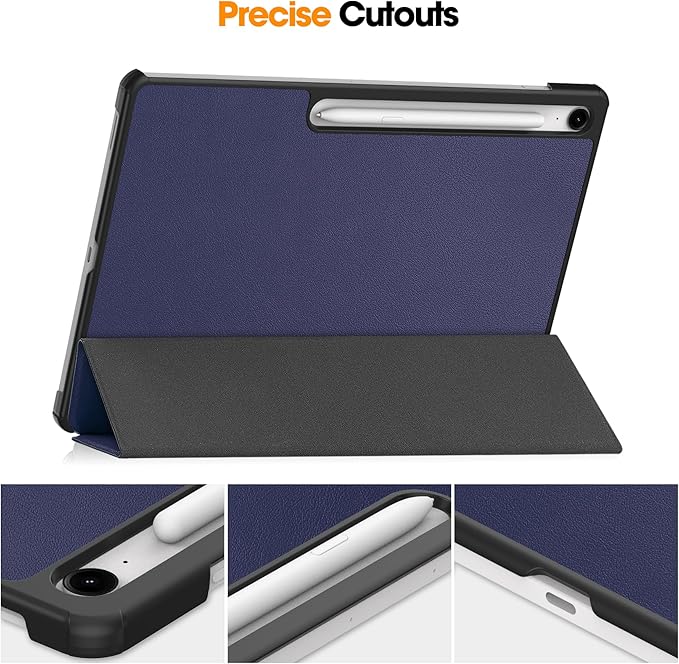 Smart Case for Samsung Galaxy Tab S10 FE+ / S10 FE Plus 13.1 Inch 2025, Ratesell Lightweight Trifold Stand Smart Case Cover with Auto Wake/Sleep Navy Blue
