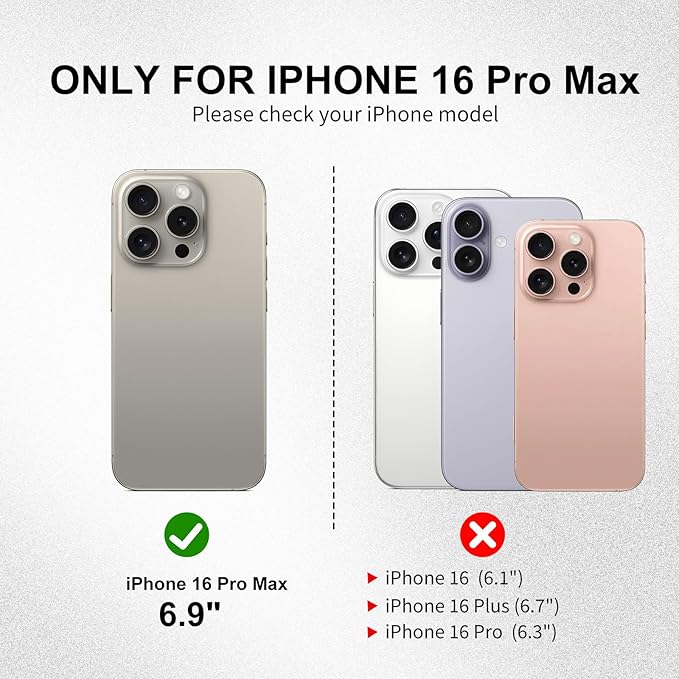 Case for iPhone 16 Pro Max 5G 2024-Genuine Leather Folio Wallet Magnetic Kickstand RFID Blocking Card Slots Shock-Absorbent Phone Cover Compatible with iPhone 16 Pro Max 6.9" (Brown)