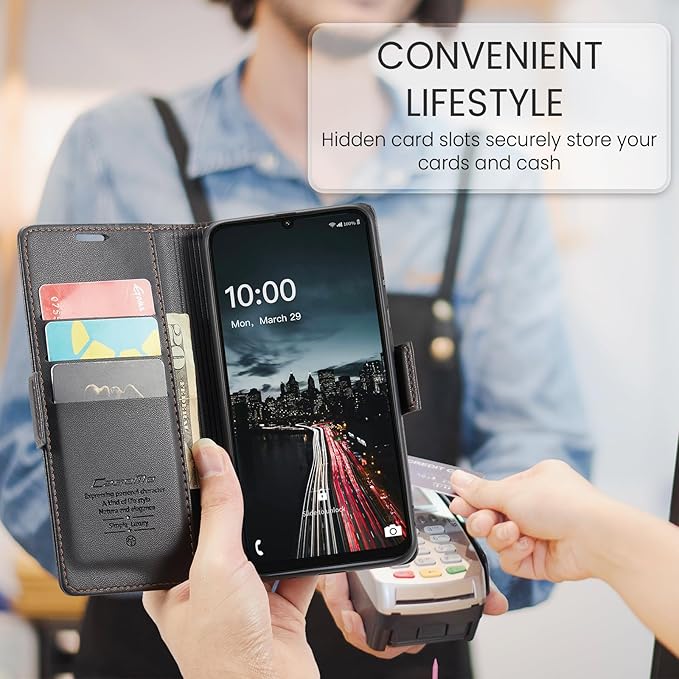 for Samsung Galaxy A16 5G/4G Case, Premium PU Leather Wallet Case Flip Cover with [RFID Blocking][Card Holder][Stand Function] Shockproof Protective for Samsung Galaxy A16, Black