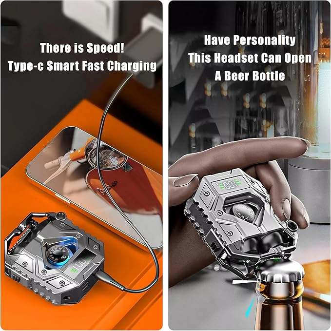 H09 Bluetooth 5.3 Wireless Earbuds with Long Battery Life, Environmental Noise Canceling, IPX7 Waterproof, HiFi Stereo Sound, Low Latency for Games, for iPhone and Android