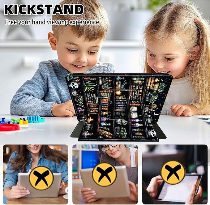 Case for Samsung Galaxy Tab A9+/A9 Plus 11 Inch 2023 Tablet Case, 360 Degree Rotating Folio Stand Smart Cover for Galaxy Tab A9+ Tablet SM-X210/X216/X218, Auto Sleep/Wake, Bookshelves