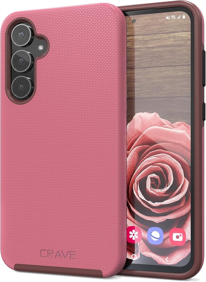 Crave Dual Guard Compatible with Samsung Galaxy S23 FE Case - Shockproof Protection with Dual Layer Design, Berry