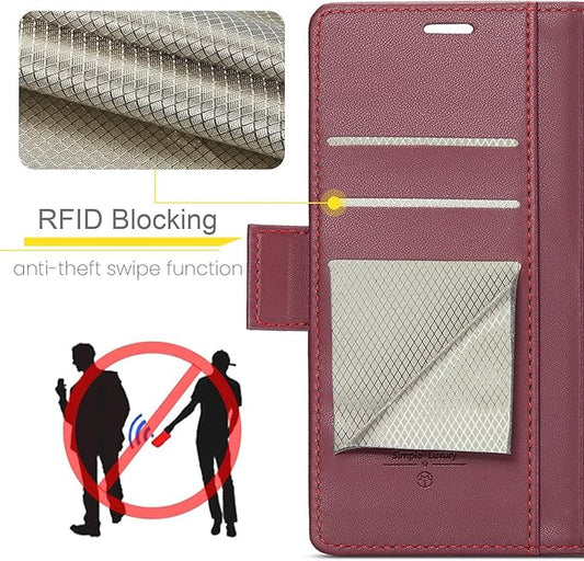 SINIANL for Samsung Galaxy S25 Plus Wallet Case with RFID Blocking, S25 Plus Case Wallet for Men Women with Card Holder Magnetic Clasp Kickstand Leather Book Folio Case for Galaxy S25 Plus Red