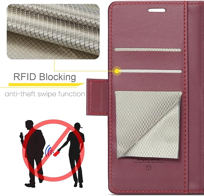 for Samsung Galaxy A56 5G Case, Premium PU Leather Wallet Case Flip Cover with [RFID Blocking][Card Holder][Stand Function] Shockproof Protective for Samsung Galaxy A56, Red