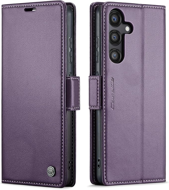 SINIANL for Samsung Galaxy S24 FE Wallet Case with RFID Blocking, Samsung S24 FE Case Wallet for Women Men with Card Holder Magnetic Clasp Kickstand Leather Book Folio Case for Galaxy S24 FE Purple