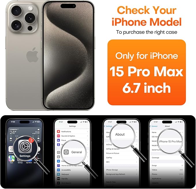 ImpactStrong Magnetic Guard Designed for iPhone 15 Pro Max Case [Camera Protection] [Military Grade Drop Tested] [Compatible with MagSafe] Slim Translucent Matte Phone Case (6.7") - Navy Blue