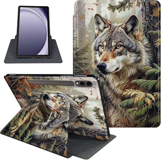 Case for Samsung Galaxy Tab S10 Ultra/Tab S9 Ultra 14.6-Inch, 360 Degree Rotating Folio Stand Smart Cover for Galaxy Tab S10 Ultra/ S9 Ultra 14.6'', Auto Sleep/Wake, Wolf 3
