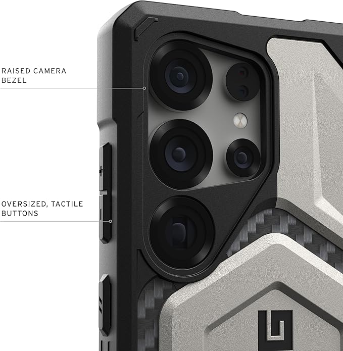 URBAN ARMOR GEAR UAG for Samsung Galaxy S25 Ultra Case 6.9" Monarch Pro - Compatible with Magnetic Charging Rugged Military Drop Tested Protective Cover, Titanium