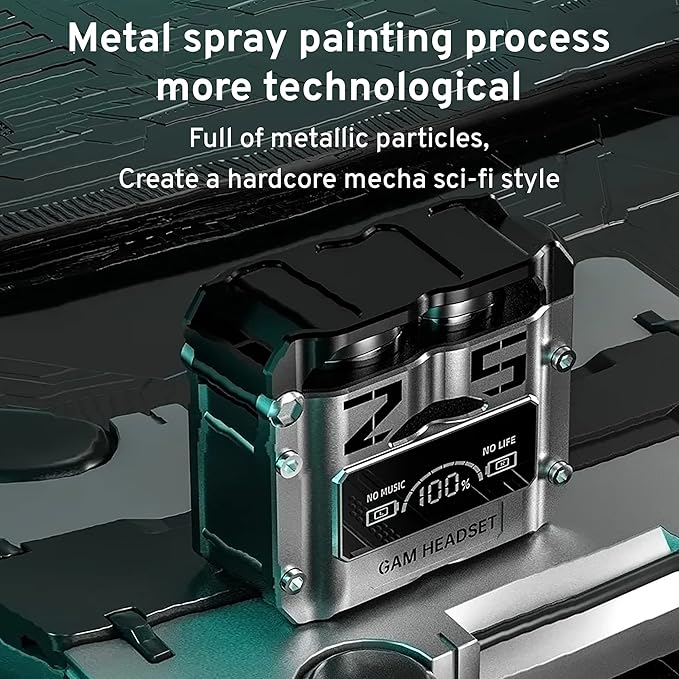 M25 BT5.3 Wireless Sport Earbuds with Environment Noise Cancelling, IPX7 Waterproof, Bluetooth Stereo, 4 Built-in Microphones, Premium Sound and Deep Bass (Black)