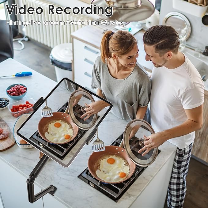 Tablet Stand Holder for ipad,Kindle,Portable Monitor Stand Holder 15.6'' Max,Foldable Tablet Mount Arm for ipad with 360°Rotate Base,Fits for Cell Phone,Kindle,Tabs 12.9'' Max(Not Over 2.65lb)