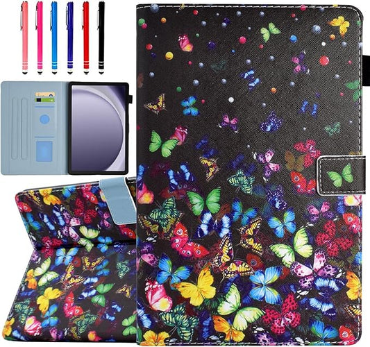 Case for Galaxy Tab A9+/A9 Plus 11 Inch 2024 (SM-X210/X216/X218), Funut PU Leather Folio Cover Multi-Angle Stand with Auto Wake/Sleep Case for Samsung Galaxy Tab A9 Plus/A9+ Tablet, Colorful Butterfly