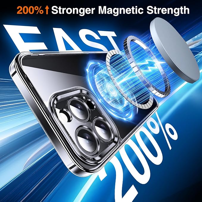 360° O-Ring MagStander for iPhone 14 Pro Case with Magnetic Kickstand Ring Holder [Compatible with MagSafe][360°Rotate Stand Ring][Military Shockproof] iPhone 14 Pro Phone Cover Clear
