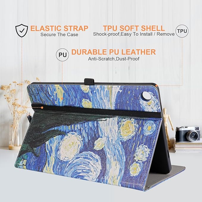 for Samsung Galaxy Tab A9 Plus Case Multiangle Stand for Samsung Tab A9 Plus Tablet Case 11 Inch SM-X210/SM-X216/SM-X218,Starlit Sky