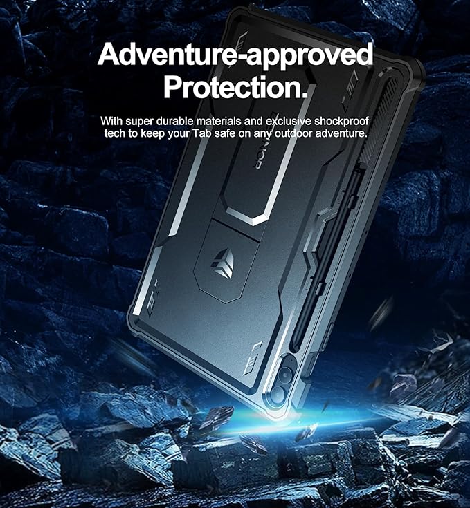 Dexnor Case for Samsung Galaxy Tab S9 FE Plus 12.4 Inch 2023, [Built in Screen Protector & Kickstand] with Pen Holder Heavy Duty Shockproof Full Body Protective Cover for Galaxy Tab S9 FE+,Black