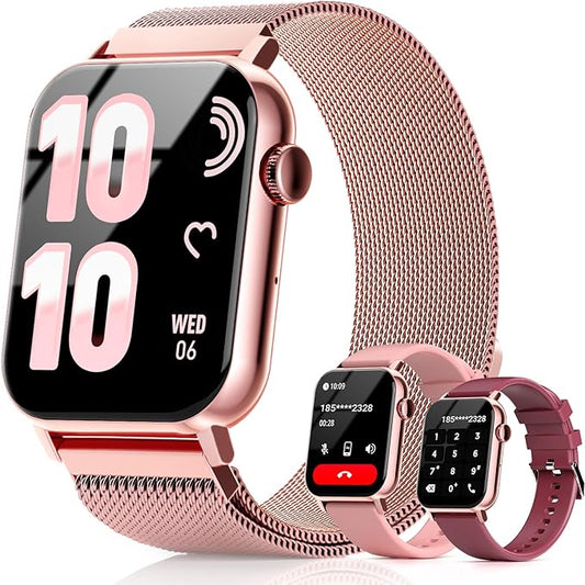 Smart Watches for Women, 1.83" HD Fitness Tracker (Answer/Make Calls), 120+ Sport Modes with Heart Rate/Sleep Monitor, IP68 Waterproof, Fitness Watch for iOS Android, Pink