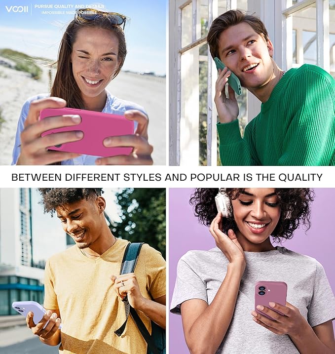 Vooii Compatible with iPhone 16 Plus Case, Liquid Silicone Upgrade [Camera Protection] [Soft Anti-Scratch Microfiber Lining] Shockproof Phone Case for iPhone 16 Plus 6.7 inch - Pitaya