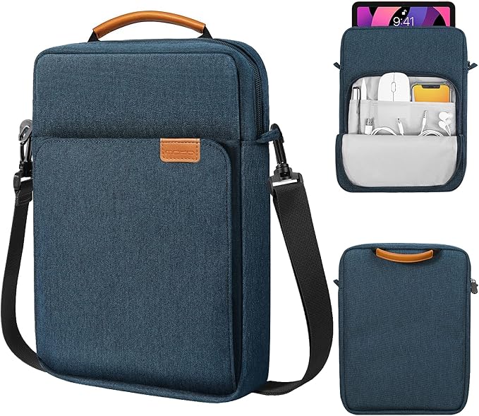 MoKo 9-11 Inch Tablet Sleeve Bag Handle Carrying Case with Shoulder Strap Fits 11inch iPad Air M3, iPad A16 2025, Pro 11 inch, iPad 10/9/8/7th Gen, Tab S8/S9 11", Indigo