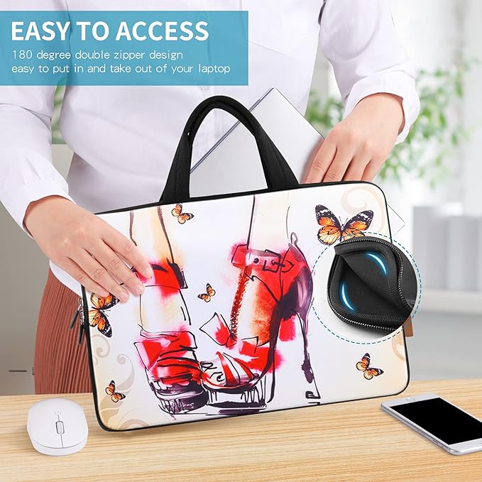 icolor 14 15 15.4 15.6 inch Laptop Handle bag Computer Protect Case Pouch Holder Notebook Sleeve Neoprene Cover Soft Carring Travel Case for Dell Lenovo Toshiba HP Chromebook ASUS Acer Shoes ICB-12