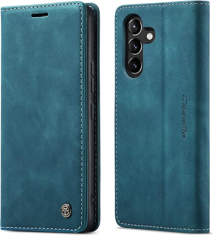 for Samsung Galaxy A54 5G Case, Flip Wallet Leather Case with Card Holder Magnetic Closure Shockproof Kickstand Protective Phone Cases Cover for Galaxy A54 6.4 Inch,Blue-Green