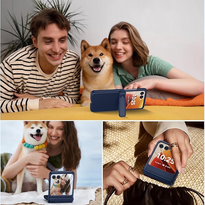 Oterkin Magnetic for Samsung Galaxy Z Flip 7 Case with [Built-in Screen Protector & Hinge Protection][Foldable Invisiable Stand] Military Grade Shockproof Full Body Protection Case for Galaxy Z Flip 7