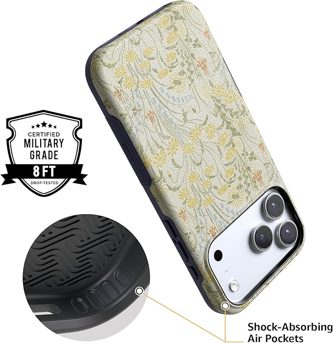 Casely iPhone 17 Pro Case | Boho Blooms | Golden Floral | Compatible with MagSafe | Bold Protective Design