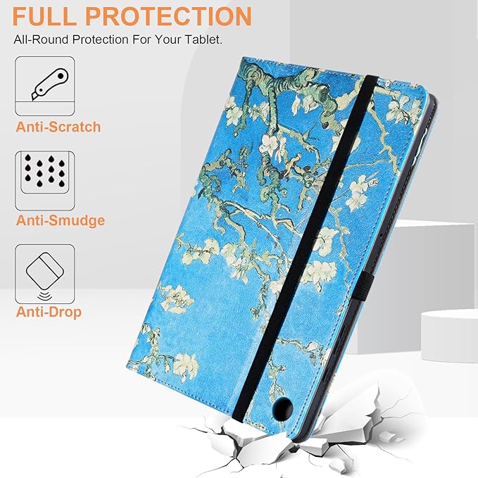 for Samsung Galaxy Tab A9 Plus Case Multiangle Stand for Samsung Tab A9 Plus Tablet Case 11 Inch SM-X210/SM-X216/SM-X218,Blossom