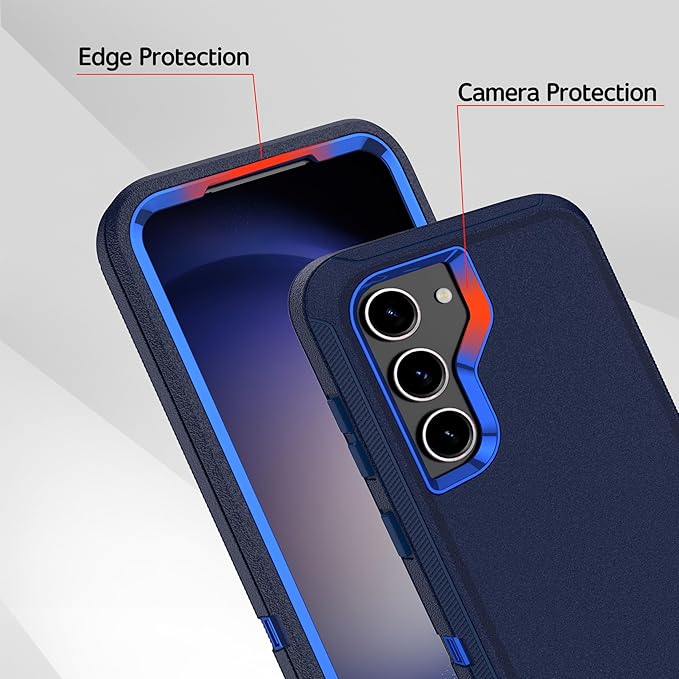 for Samsung Galaxy S23+ Plus Case with [2 Pack] HD Screen Protector, [Military-Grade] Shockproof Dust/Drop Proof 3-Layer Full Body Protection Heavy Duty Case for Galaxy S23 Plus, Navy