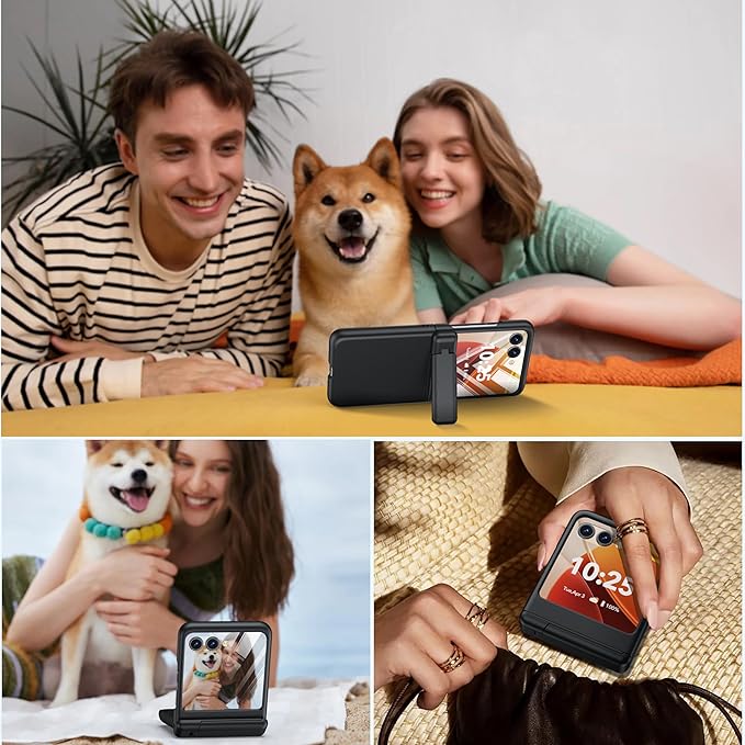 Oterkin Magnetic for Samsung Galaxy Z Flip 7 Case with [Built-in Screen Protector & Hinge Protection][Foldable Invisiable Stand] Military Grade Shockproof Full Body Protection Case for Galaxy Z Flip 7