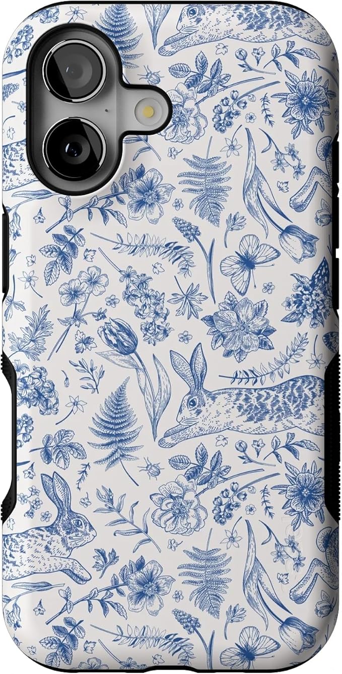 Casely iPhone 17 Case | Hop & Bloom | Bunny Toile | Bold Protective Design | Compatible with MagSafe
