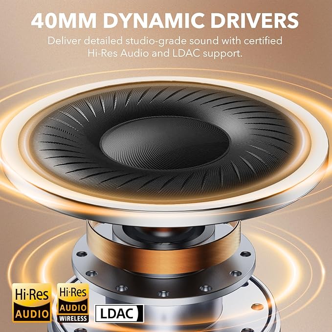 YMOO Bluetooth 5.3 Hybrid Active Noise Cancelling Headphones for Airplane Travel, Wired and Wireless ANC Headphones, 80H Playtime Over Ear Headphone, Low Latency Bluetooth Headset with Mic for Adults