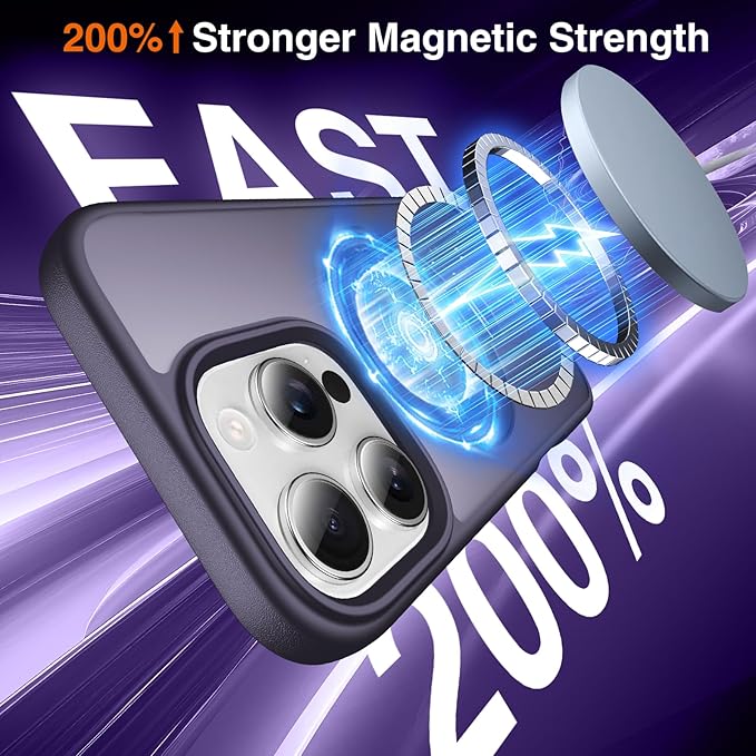 360° O-Ring MagStander for iPhone 14 Pro Max Case with Magnetic Kickstand Ring Holder [Compatible with MagSafe][360°Rotate Stand][Military Shockproof] iPhone 14 Pro Max Phone Cover Purple