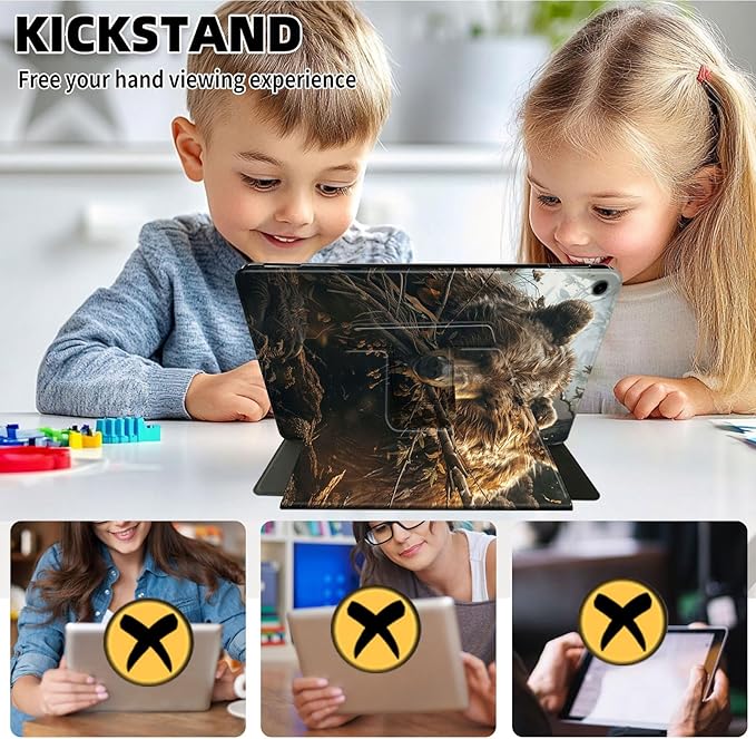 Case for Samsung Galaxy Tab A9 8.7 Inch 2023 Tablet Case, 360 Degree Rotating Folio Stand Smart Cover for Samsung Galaxy Tab A9 Tablet, Auto Sleep/Wake, Brown Bear