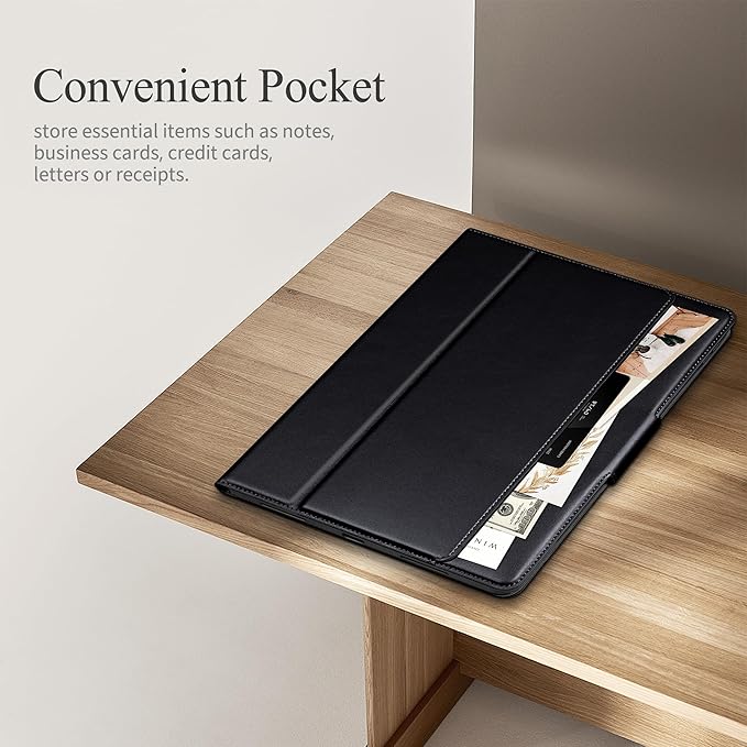 auaua Case for iPad (A16) 11th Generation 11 Inch 2025, iPad 10th Generation 10.9 Inch 2022, with Pencil Holder and Pocket, Typing Angle Muti-Stand Magnetic Closure Auto Sleep/Wake (Black)