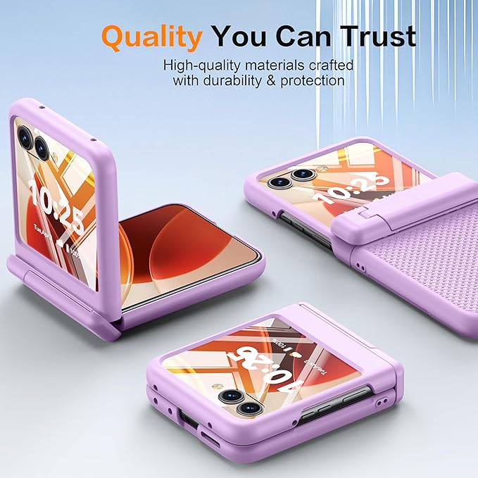 Oterkin Magnetic for Samsung Galaxy Z Flip 7 Case with [Built-in Screen Protector & Hinge Protection][Foldable Invisiable Stand] Military Grade Shockproof Full Body Protection Case for Galaxy Z Flip 7