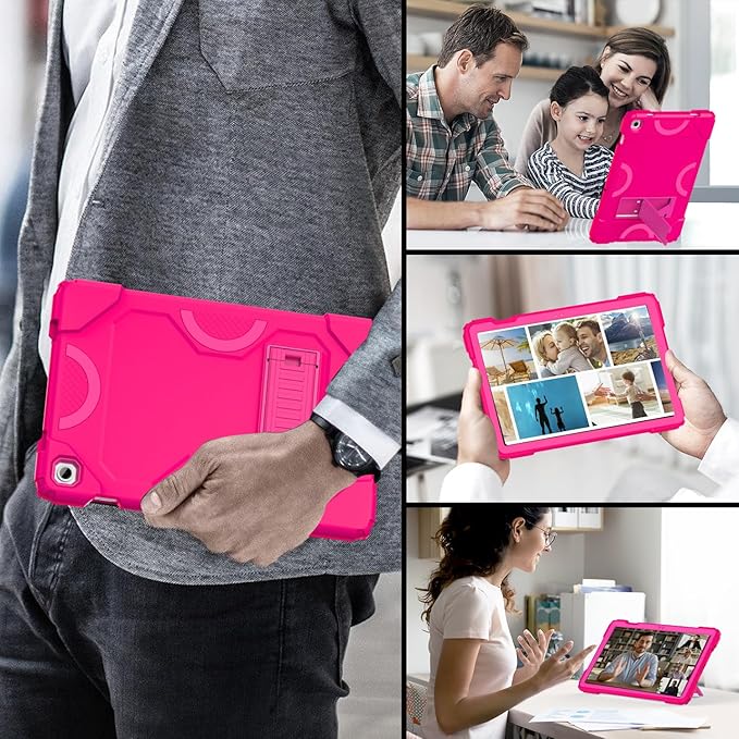 Case for Samsung Galaxy Tab A9+ 11 Inch 2023 Model (X210/X216/X218), Heavy Duty Shockproof Rugged Protective Case for Galaxy Tab A9 Plus Tablet (Hot Pink)