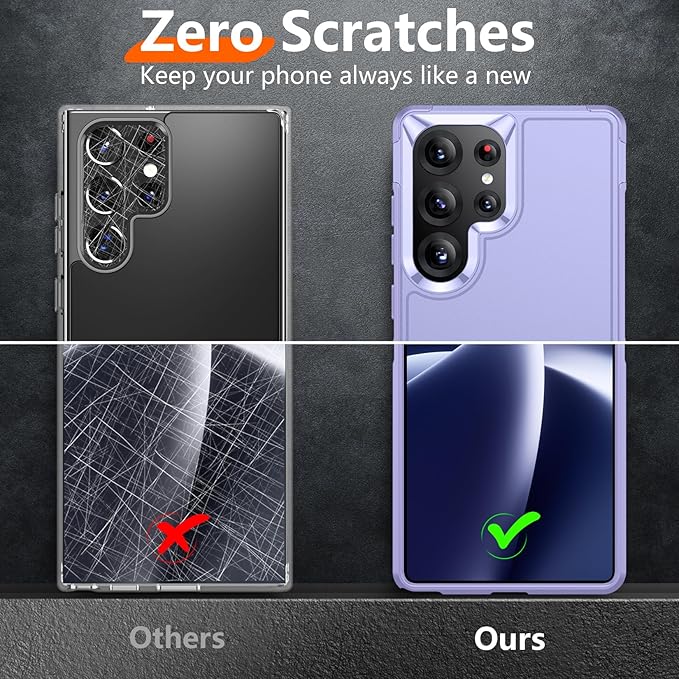 Red2Fire for Samsung Galaxy S25 Ultra Case, [Military Grade Drop Protection] Heavy Duty Full Body Shockproof Protection Non-Slip Phone Case for S25 Ultra Case 6.9 inch Purple