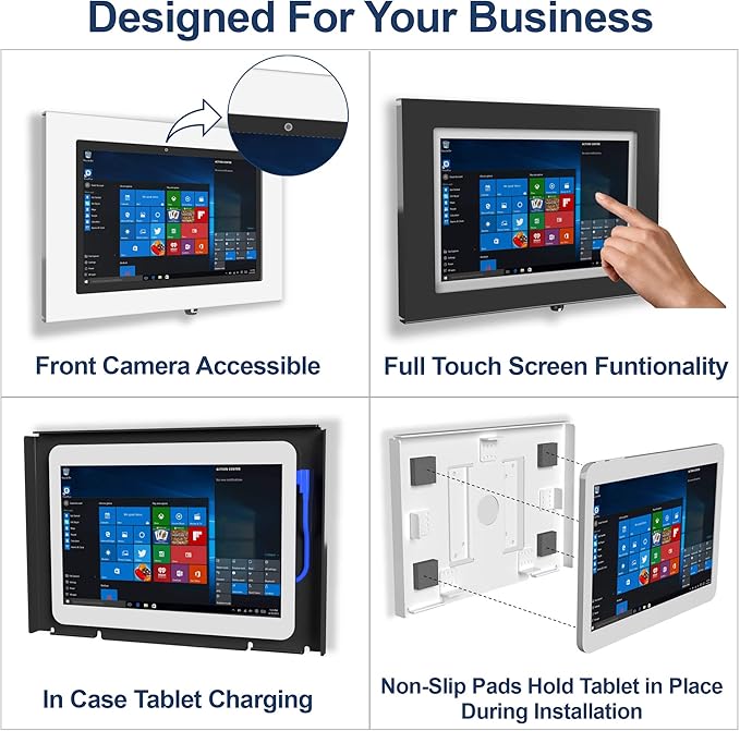 TABcare Locking Anti-Theft Security Metal Case for Microsoft Surface Pro 1 & 2 Tablet Supports VESA, Wall Mount (Surface Pro 1/2, Black)