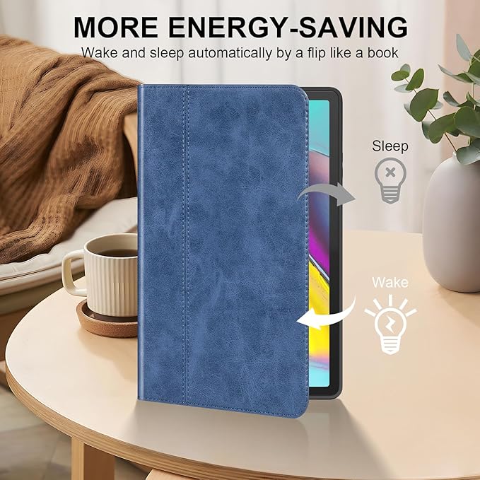 for Samsung Galaxy Tab S5E 10.5 inch Case 2019 Model(SM-T720/T725C/T727) Genuine Leather Cover Protective Shell,Auto Wake/Sleep.Blue