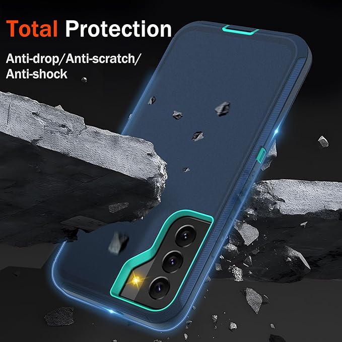 for Samsung Galaxy S22 Plus Case with [2 Pack] HD Screen Protector, [Military-Grade] Shockproof Dust/Drop Proof 3-Layer Full Body Protection Heavy Duty Case for Galaxy S22+ Plus, Green