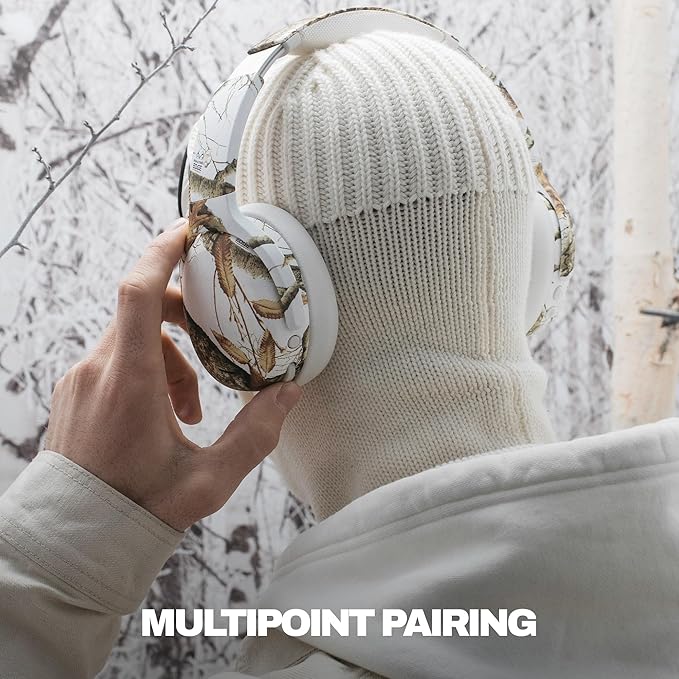 Skullcandy Crusher ANC 2 Wireless Over-Ear Bluetooth Headphones with Multi-Sensory Bass, Active Noise Cancelling, Up to 60 Hours Battery, Microphone for iPhone Android - Realtree Edge Colors White