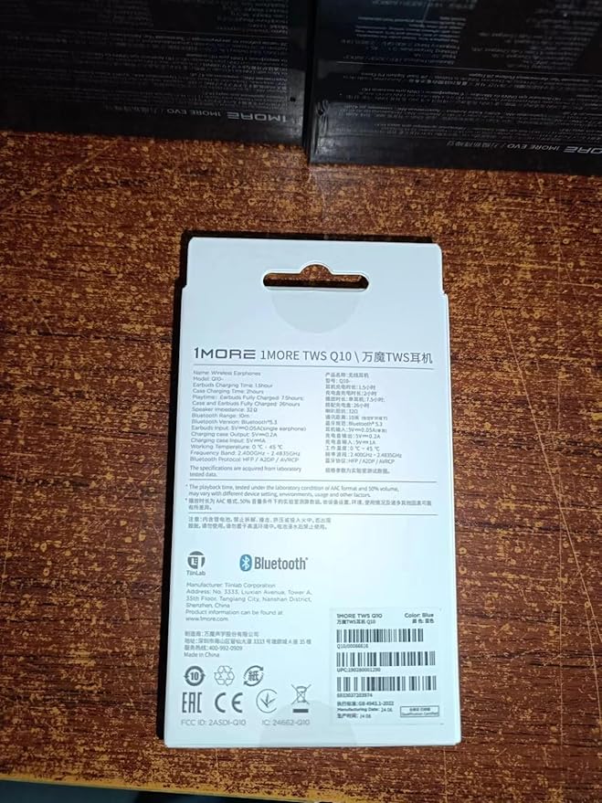 1MORE Q10 Wireless Ear Buds, Bluetooth 5.3 Half in-Ear Wireless Earbuds with Charging Case, Deep Bass Stereo Headphones, Dual Mics, 26H Playtime, one Step-Pairing, IPX4 Waterproof Earphones, Blue