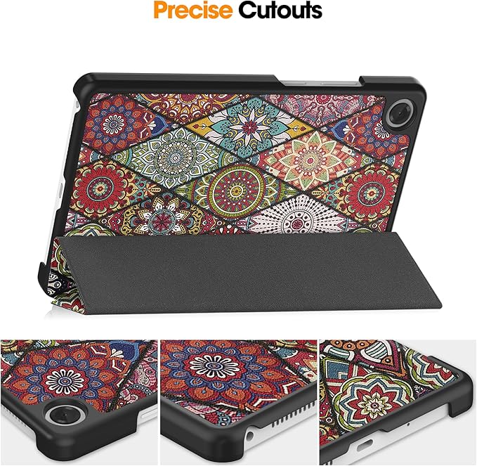 Case for Lenovo Tab One 8.7'' / Tab K9, Folding Folio Ultra-Thin PU Leather Stand Case Cover with Auto Wake/Sleep for Lenovo Tab K9 8.7 Inch Mandala