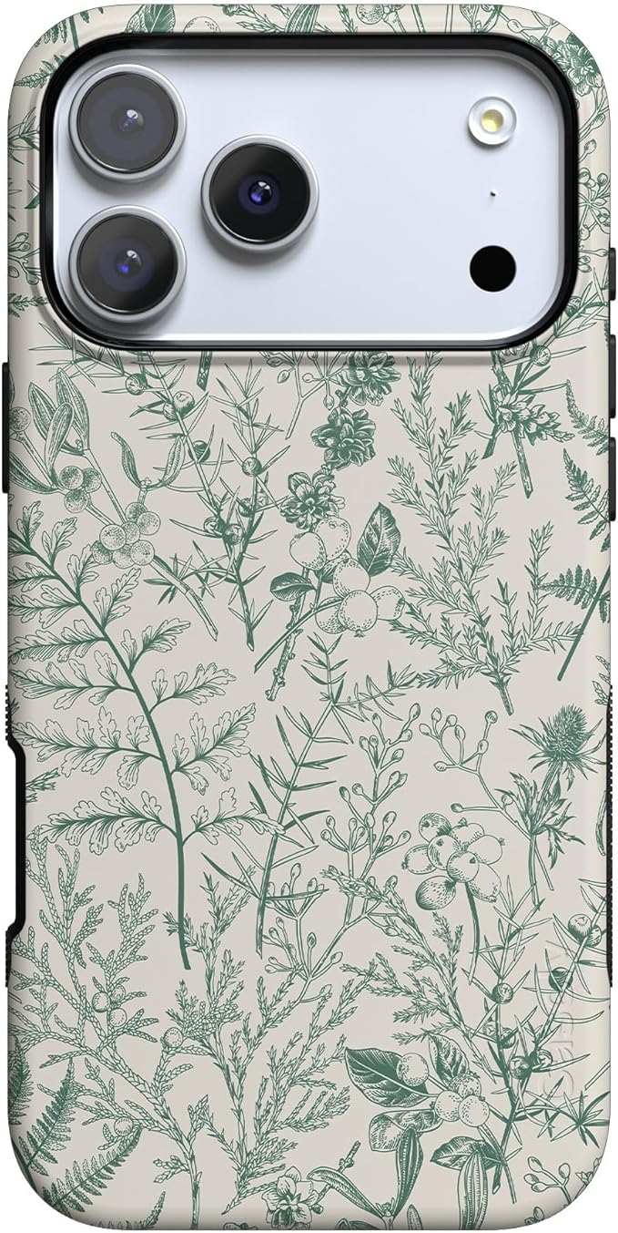 Casely iPhone 17 Pro Case | Sage Garden | Green Floral | Compatible with MagSafe | Bold Protective Design
