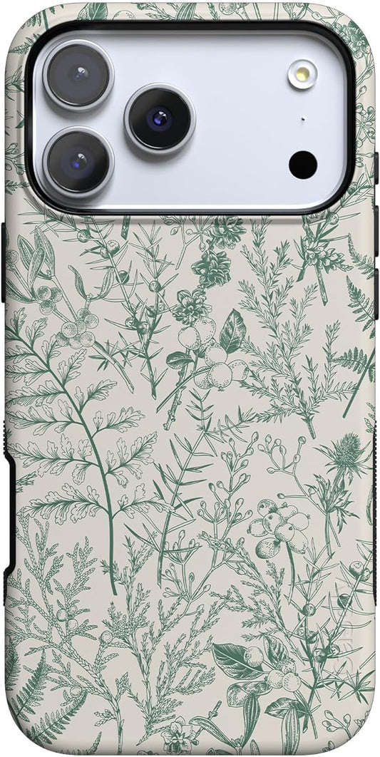 Casely iPhone 17 Pro Case | Sage Garden | Green Floral | Compatible with MagSafe | Bold Protective Design
