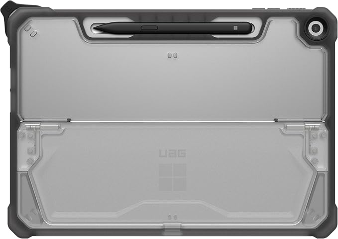 URBAN ARMOR GEAR UAG Designed for Microsoft Surface Pro 1st Edition 12" Case - Rugged Transparent Clear Protective Cover with Multi-Angle Built-in Kickstand & Pen Holder Military Grade, Plyo Ice/Ash