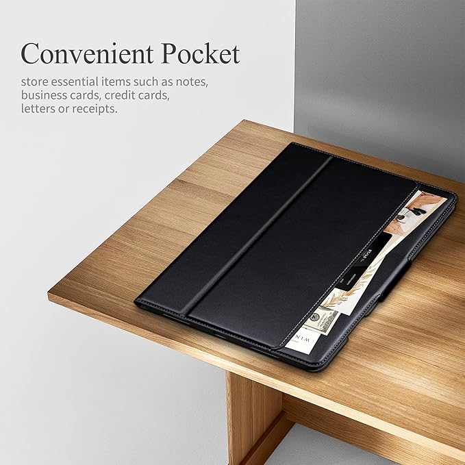 auaua Case for iPad Air 13 inch (M3/M2) 2025/2024, with Pencil Holder and Pocket, Multiple Viewing Angles, Magnetic Closure, Auto Sleep/Wake (Black)